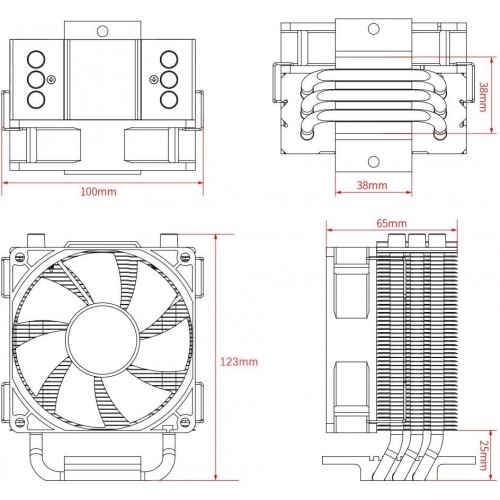 Кулер ID-Cooling SE-903-XT Basic Soc-AM5/AM4/1200/1700/1851 черный 4-pin 14-26dB Al+Cu 130W 650gr Ret [SE-903-XT BASIC]