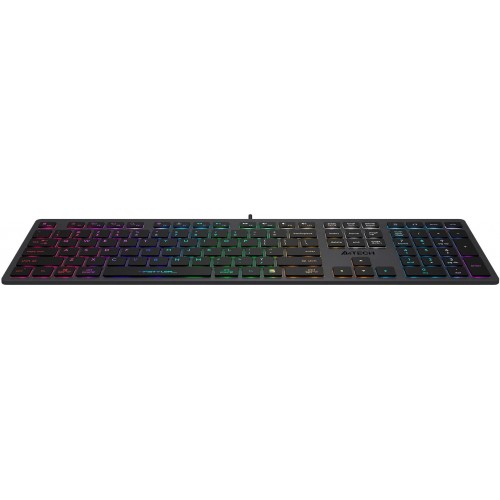 Клавиатура A4Tech FX60H USB Slim с LED подсветкой, серый цвет, 1.5м кабель - идеальный выбор для комфортной работы
