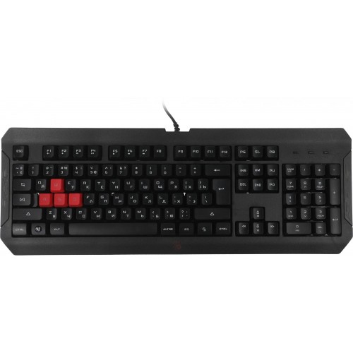 Клавиатура A4Tech Q100 USB для геймеров с LED подсветкой и кабелем 1.8м - Черная