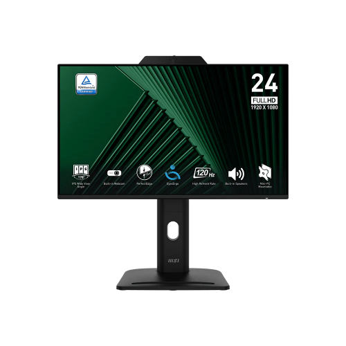 Монитор/ MSI PRO MP242PMG, 23.8"16:9, IPS, FHD, 4ms, 300cd, 120Hz, VGA, HDMI, DP, USB, SPK, CAM, HAS