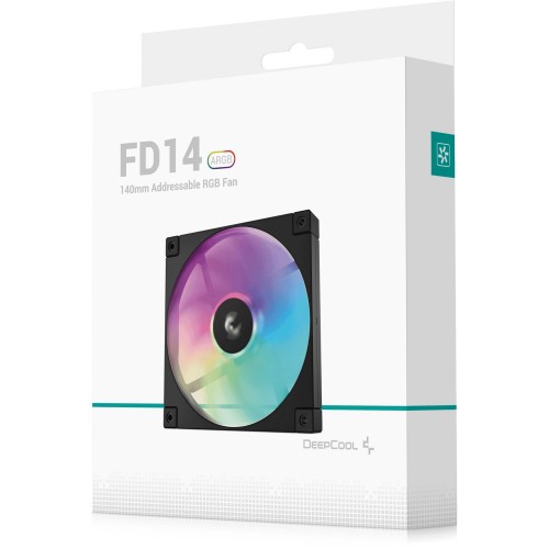 Вентилятор Deepcool FD14 ARGB 140x140x25 мм черный - тихий 4-pin с уровнем шума 25.6 дБ
