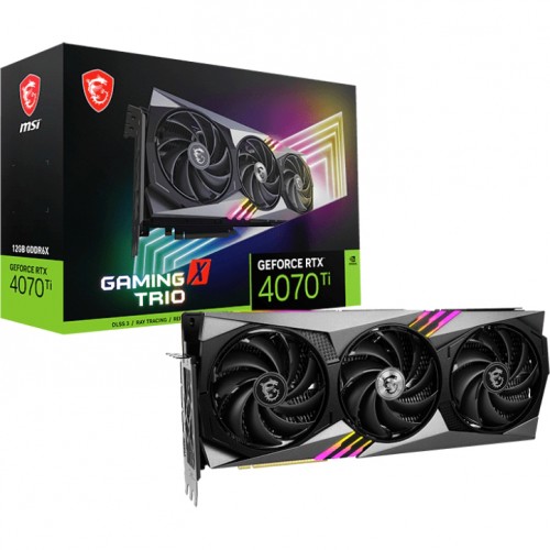 Видеокарта/ VGA MSI NVIDIA GeForce RTX 4070 Ti GAMING X TRIO 12G 12GB, GDDR6X/192-bit, PCIe 4.0, 1xHDMI 2.1, 3xDP, 3.1-slot MSI