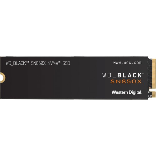 Твердотельный накопитель/ WD SSD Black SN850X, 2000GB, M.2(22x80mm), NVMe, PCIe 4.0 x4, 3D TLC, R/W 7300/6600MB/s, IOPs 1 200 000/1 100 000, DRAM buffer 2048MB, TBW 1200, DWPD 0.3 (12 мес.) WD