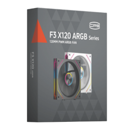 Кулер для корпуса/ Case Cooler PCCooler F3 X120R ARGB BK Reverse (120x120x25mm, 4-pin PWM, ARGB, 54CFM, 28.4dBA, 1800RPM, Black)