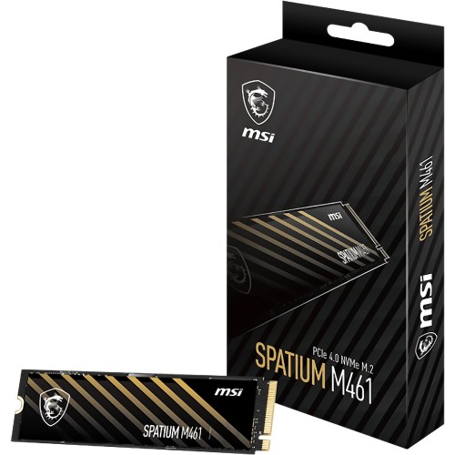 MSI SSD SPATIUM M461, 1000GB, M.2(22x80mm), NVMe, PCIe 4.0 x4, 3D TLC, R/W 5000/3200, IOPs 630 000/750 000, TBW 250, DWPD 0.14 (5 лет) MSI