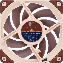 Кулер для корпуса/ Case Cooler Noctua NF-A12x25 5V PWM (120x120x25mm, 4-pin PWM, 56.65CFM, 21.4dBA, 1900RPM, Beige/Brown)