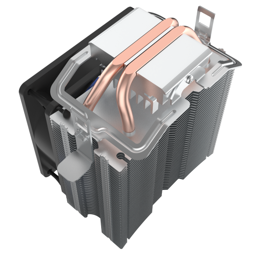 Кулер для процессора/ CPU Cooler PCCooler S93 V2 (100W, 3-pin, 125mm, Al/Cu, 2x6mm, 1x92mm, 48CFM, 22dBA, 2200RPM, S: 1700/1200/115X, AM5/AM4, silver, black) PcCooler
