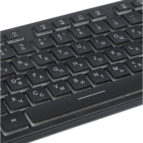 Клавиатура Оклик 550ML черная USB Slim с мультимедиа и LED подсветкой - 1.5м кабель (1061617)