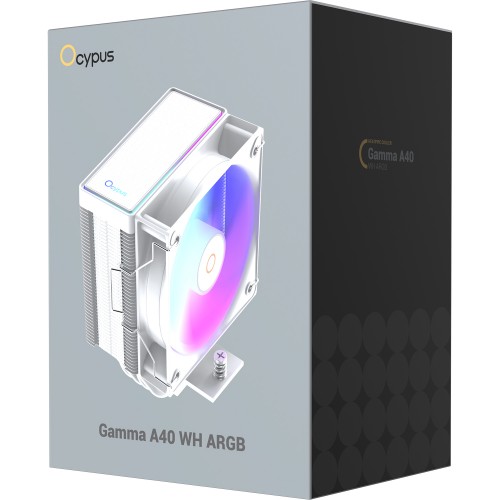 Кулер для процессора Ocypus Gamma A40 WH ARGB - Эффективный охлаждающий решение (200W, 4-pin PWM, 133mm, Al/Cu) для AM5/AM4