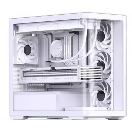 Корпус без блока питания/ Case JONSBO D300, Mini-Tower, TG, no fan, 2xUSB-A 3.2 + 1xUSB-C 3.2, mATX, mITX White