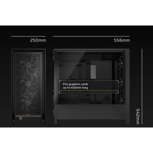 Купить корпус Corsair Frame 5000D RS High-Airflow - Midi-Tower без блока питания, TG, 4x140mm, E-ATX, ATX, mATX, mITX, черный