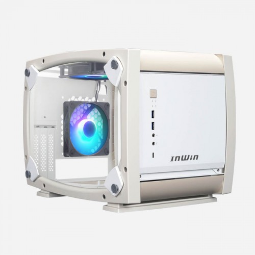 Корпус без блока питания/ Case InWin Explorer, Mini-Tower, TG, 3x120mm ARGB, 2xUSB-A 3.0 + 1xUSB-C 3.2, mITX Bone White In-Win