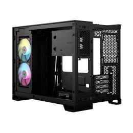 Корпус без блока питания/ Case Corsair iCUE LINK 2500X RGB, Midi-Tower, TG, 2x120mm RGB, 2xUSB-A 3.2, 1xUSB 3.2 Type-C, mATX, mITX Black