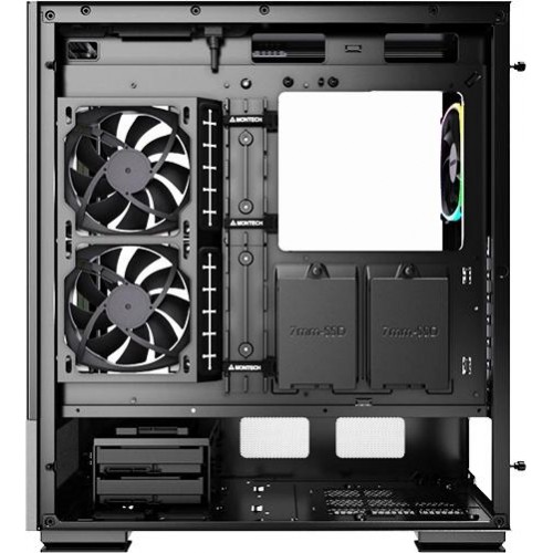 Корпус Montech Sky Two в черном цвете ATX с 3 вентиляторами 140mm, 2xUSB3.0 и аудиоразъемом - идеальное решение для вашего ПК