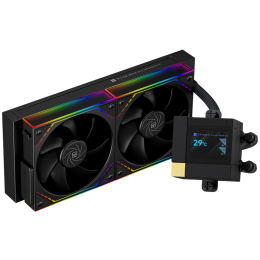 Система жидкостного охлаждения/ Water Cooling System Thermalright Core Matrix 240 Vision (240mm, LED, Black, ARGB/ Fans: 2x120mm, 68.9CFM, 28.2dBA, 2000RPM/ Pump height 64.4mm, Rad thickness 27mm/ S: 1700, 1200, 1851, 115X, AM5, AM4)