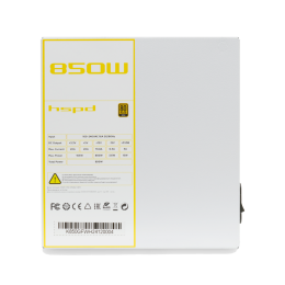 Блок питания/ Power Supply HSPD, 850W 80+ Gold (ATX, 3.1, PCIe 5.1, Full modular, 1x24(20+4)pin mesh 550mm, 2xCPU 8(4+4)pin 700mm, 2xPCIe*2 8(6+2)pin 600+150mm, 1x12VHPWR PCIe 5.1 12+4pin 600W 600mm, 3xSATA*3 450+150+150mm, 1xMOLEX4pin*3 450+150+150mm , A