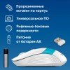 Беспроводная оптическая мышь Оклик 310MW белая/синяя с 3200dpi для ноутбука - 4 кнопки, USB