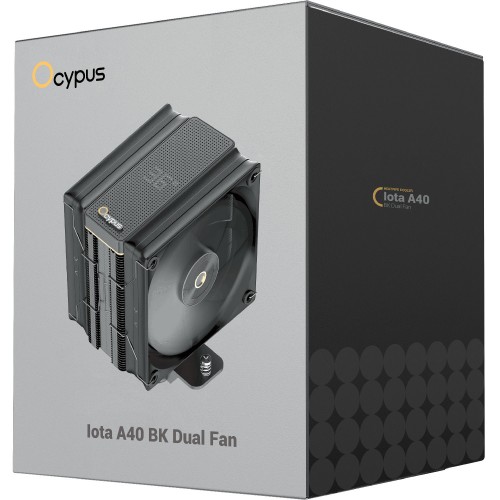Кулер для процессора Ocypus Iota A40 BK: Двухвентиляторная система, 220W, LED-температура, совместимость с AM5/AM4