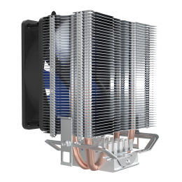 Кулер для процессора/ CPU Cooler PCCooler S93 V2 (100W, 3-pin, 125mm, Al/Cu, 2x6mm, 1x92mm, 48CFM, 22dBA, 2200RPM, S: 1700/1200/115X, AM5/AM4, silver, black)