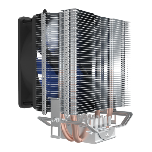 Кулер для процессора/ CPU Cooler PCCooler S93 V2 (100W, 3-pin, 125mm, Al/Cu, 2x6mm, 1x92mm, 48CFM, 22dBA, 2200RPM, S: 1700/1200/115X, AM5/AM4, silver, black) PcCooler
