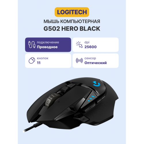 Logitech G502 HERO: Высококачественная игровая мышь для максимальной производительности