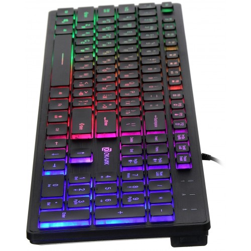 Клавиатура Оклик 550ML черная USB Slim с мультимедиа и LED подсветкой - 1.5м кабель (1061617)