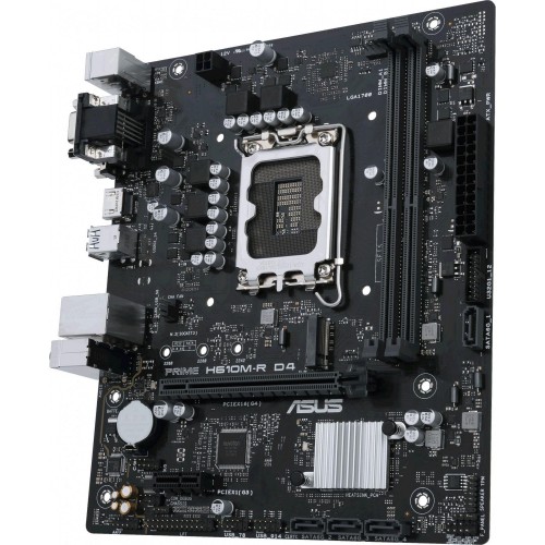 Купить материнскую плату Asus PRIME H610M-R D4-SI для Intel 1700, 2xDDR4, mATX, 8ch звук, HDMI, DVI