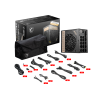Блок питания ПК/ Power Supply MSI MEG Ai1300P PCIE5, 1300W 80+ Platinum (ATX, 3.1, PCIe 5.1, Full modular, 1x24(20+4)pin, 1xCPU 8(4+4)pin, 8xPCIe*2 8(6+2)pin, 1x12VHPWR, 16xSATA3, 4xMOLEX4pin, Active, 120x120mm, 160x150x86mm, APFC, black) MSI