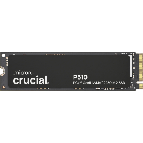 Твердотельный накопитель/ Crucial SSD P510, 2000GB, M.2(22x80mm), NVMe, PCIe 5.0 x4, TLC, R/W 10000/8700MB/s, IOPs н.д./н.д., TBW 1200, DWPD 0.5 (12 мес.) Crucial