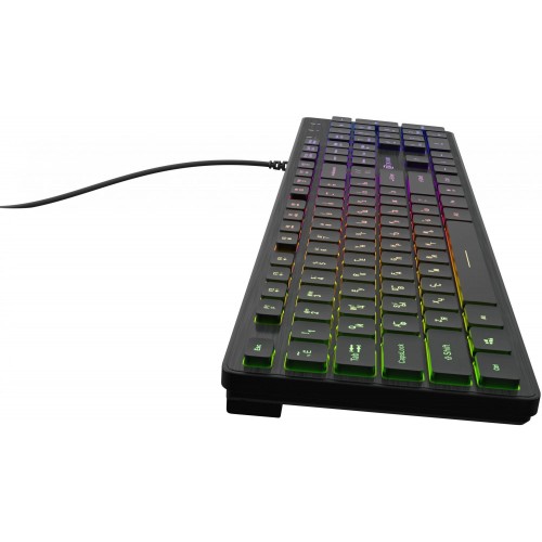 Клавиатура Оклик 550ML черная USB Slim с мультимедиа и LED подсветкой - 1.5м кабель (1061617)
