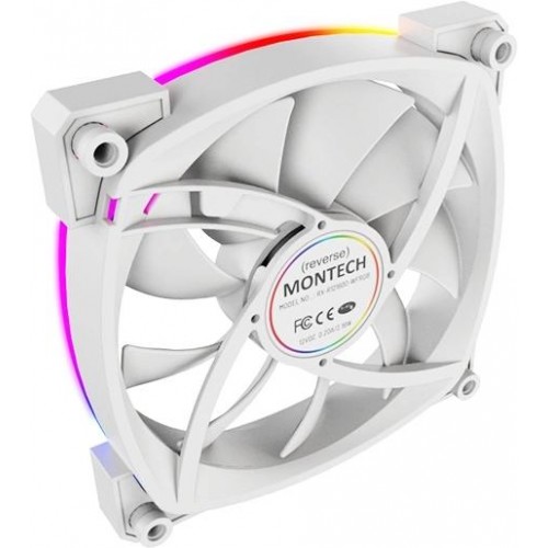 Вентилятор Montech RX120 Reverse ARGB 120 мм - Белый 4-pin, 27 дБ для Корпуса