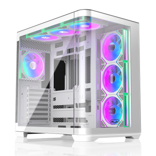 Корпус без блока питания/ Case Raijintek ATREUS BT7, Midi-Tower, TG, 7x120mm ARGB, 2xUSB-A 3.0 + 1xUSB Type-C , E-ATX, ATX, mATX, mITX White RAIJINTEK CO LTD