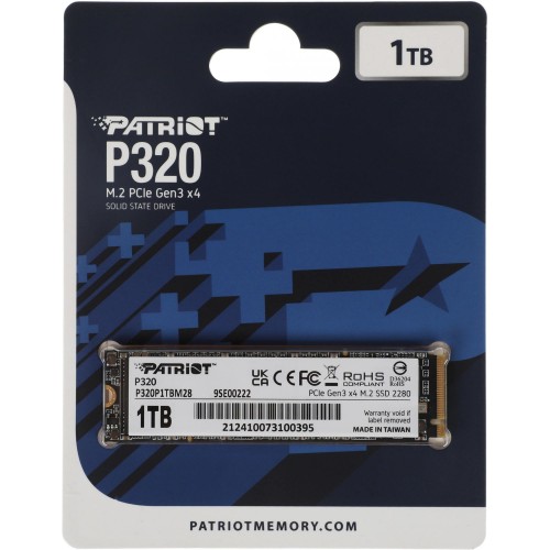 Накопитель SSD Patriot 1TB PCIe 3.0 x4 P320 M.2 2280 - Высокая скорость и надежность для вашего ПК