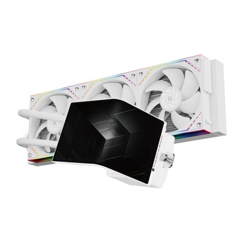 Система жидкостного охлаждения/ Water Cooling System Thermalright Levita Vision 360 (360mm, LED, White, ARGB/ Fans: 3x120mm, 68.9CFM, 28.2dBA, 2000RPM/ Pump height 98mm, 3000RPM, Rad thickness 27mm/ S: 1700, 1200, 1851, 115X, 2011, 2066, AM5, AM4)