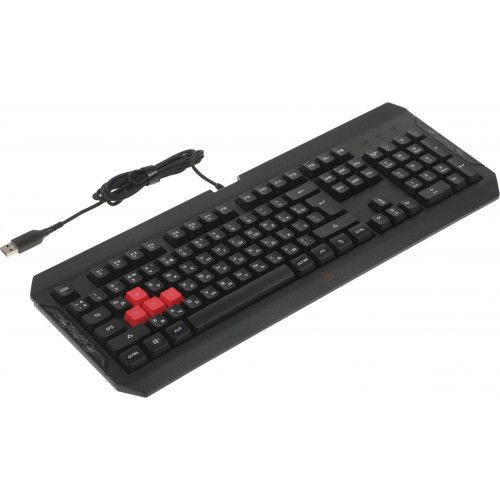 Клавиатура A4Tech Q100 USB для геймеров с LED подсветкой и кабелем 1.8м - Черная