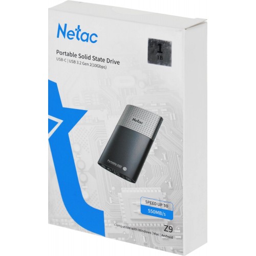 Купить накопитель SSD Netac USB-C 1Tb NT01Z9-001T-32BK Z9 1.8 черный - высокая скорость и надежность