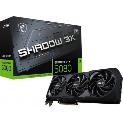 Купить видеокарту MSI RTX 5080 16Гб GDDR7 с PCI-E 5.0, 3 вентиляторами и поддержкой HDMI и DP