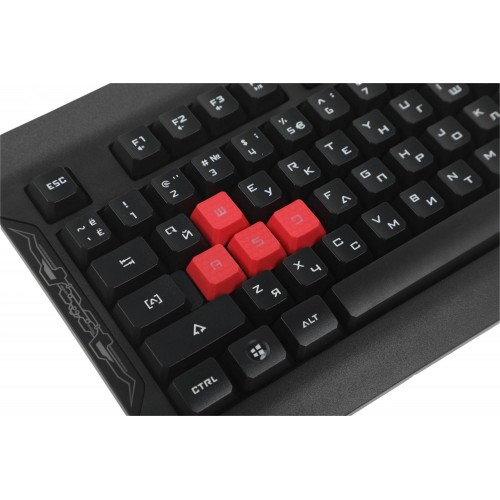 Клавиатура A4Tech Q100 USB для геймеров с LED подсветкой и кабелем 1.8м - Черная