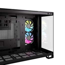 Корпус без блока питания/ Case Corsair iCUE LINK 2500X RGB, Midi-Tower, TG, 2x120mm RGB, 2xUSB-A 3.2, 1xUSB 3.2 Type-C, mATX, mITX Black