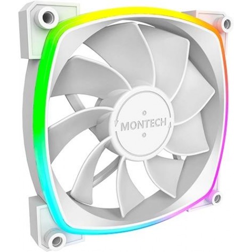 Вентилятор Montech RX120 Reverse ARGB 120 мм - Белый 4-pin, 27 дБ для Корпуса