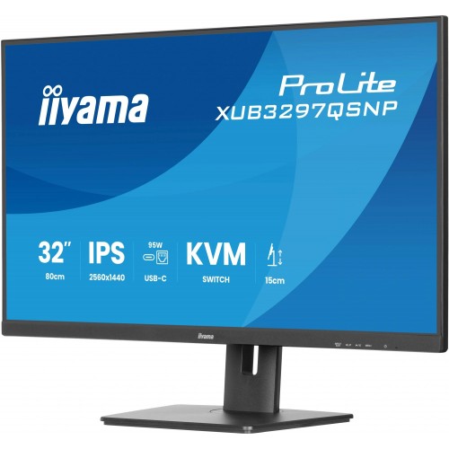 Монитор Iiyama 32" ProLite XUB3297QSNP-B1 черный IPS LED 1ms 16:9 HDMI M/M матовая HAS Piv 1000:1 350cd 178гр/178гр 2560x1440 100Hz DP QHD USB 9.5кг