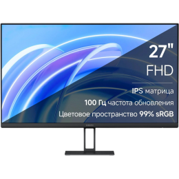 Монитор Xiaomi 27" A27i 1920x1080, IPS, 16:9, 178° /178°, 100 Hz, 6 ms GTG, 250 cd/m2, 1000:1, Регулировка наклона экрана, 1xHDMI (v.2.0), 1xDP (v.1.4), sRGB 99%, HDR10, Low Blue Light, VESA 75x75, Black, P27FBA-RAGL (ELA5345EU)