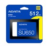 Твердотельный накопитель/ ADATA SSD Ultimate SU650, 512GB, 2.5" 7mm, SATA3, 3D TLC, R/W 520/450MB/s, IOPs 40 000/75 000, TBW 280, DWPD 0.5 (3 года)