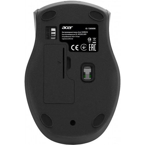 Мышь Acer OMR032 черный/красный оптическая 1600dpi беспров. USB 4but (ZL.MCEEE.009)