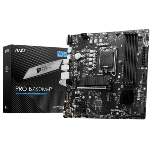 Материнская плата/ MB MSI INTEL B760 s1700, 4xDDR5(256GB), D-SUB/HDMI 2.1/DP, 1xPCIe 4.0x16, 2xPCIe 4.0, 1xLAN, 4xSATA 6Gb/s, 2xM.2, 1xUSB-C, 1xUSB 3.2, 4xUSB 2.0, 2xPS/2, mATX MSI