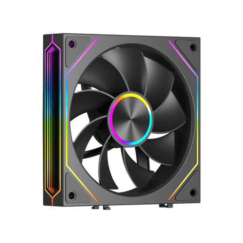 Кулер для корпуса/ Case Cooler PCCooler F3 X120R ARGB BK Reverse (120x120x25mm, 4-pin PWM, ARGB, 54CFM, 28.4dBA, 1800RPM, Black) PcCooler