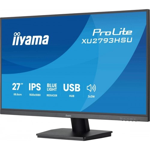 Монитор Iiyama 27" ProLite XU2793HSU-B7 черный IPS LED 1ms 16:9 HDMI M/M матовая 250cd 178гр/178гр 1920x1080 100Hz DP FHD USB 3.8кг IIYAMA