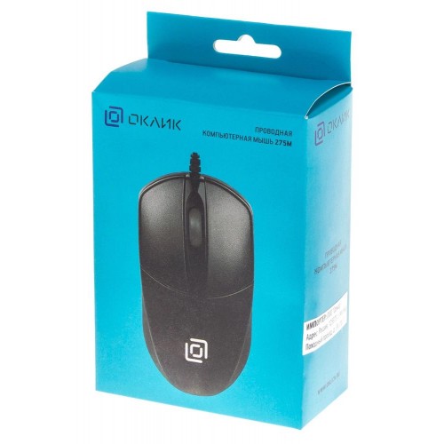 Мышь Оклик 275M черный оптическая 1200dpi USB 3but (412841)