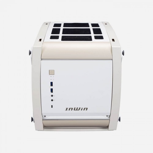 Корпус без блока питания/ Case InWin Explorer, Mini-Tower, TG, 3x120mm ARGB, 2xUSB-A 3.0 + 1xUSB-C 3.2, mITX Bone White In-Win