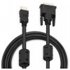 Кабель Buro HDMI (m) DVI-D (m) 5м (HDMI-19M-DVI-D-5M) феррит.кольца черный